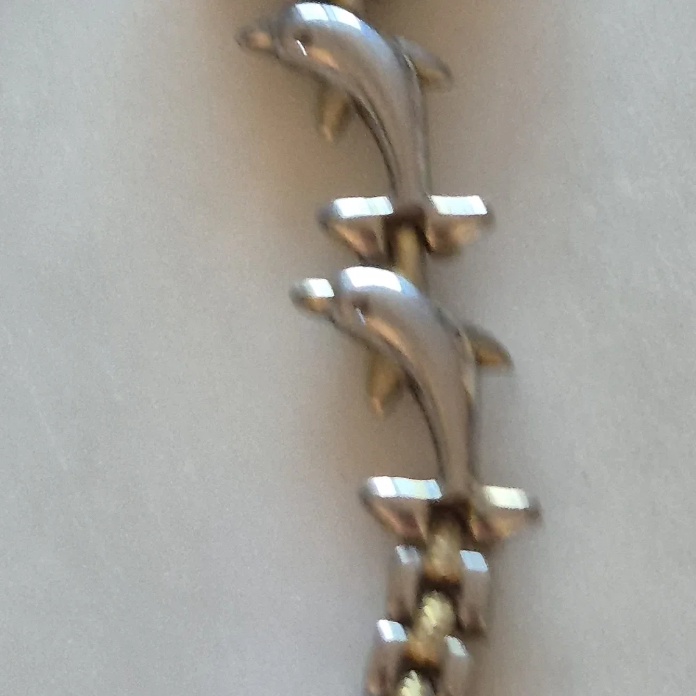 Silver and Gold Dolphin Women's Watch - Picture 5 of 8